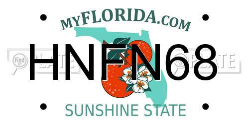HNFN68 Florida License Plate