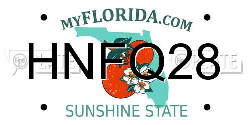 HNFQ28 Florida License Plate