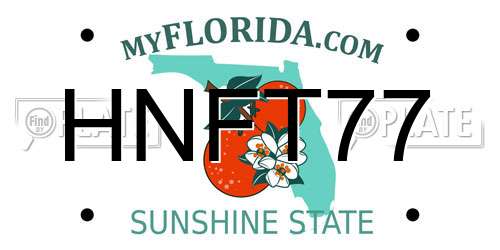 HNFT77 Florida License Plate