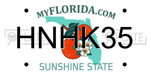 HNHK35 Florida License Plate