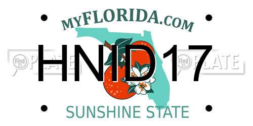 HNID17 Florida License Plate