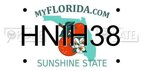 HNIH38 Florida License Plate