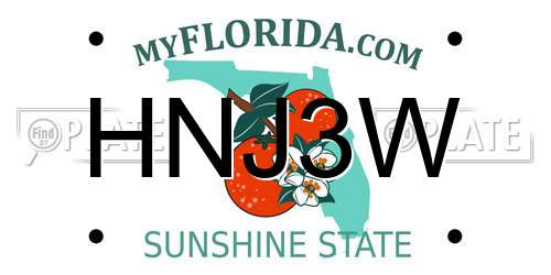 HNJ3W Florida License Plate