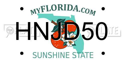 HNJD50 Florida License Plate