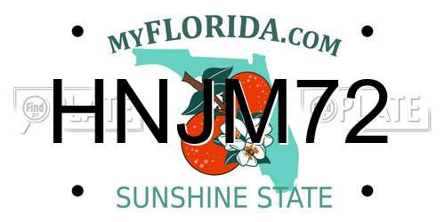HNJM72 Florida License Plate