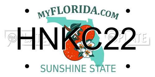 HNKC22 Florida License Plate
