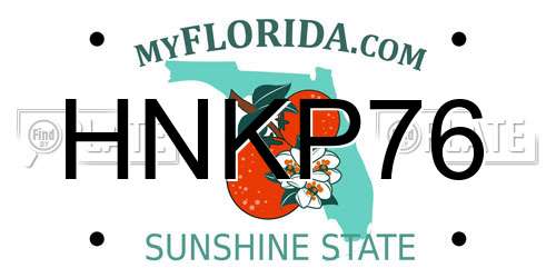 HNKP76 Florida License Plate