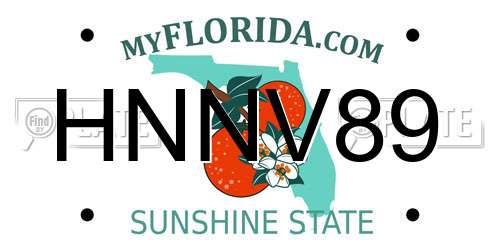 HNNV89 Florida License Plate