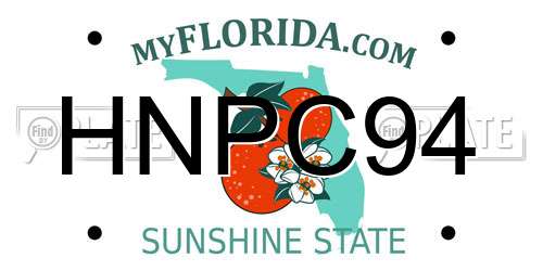 HNPC94 Florida License Plate