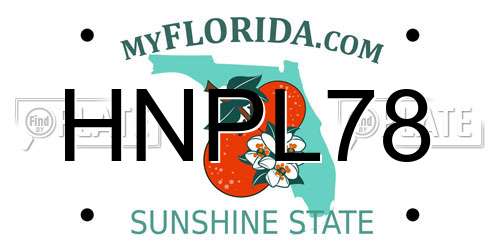 HNPL78 Florida License Plate