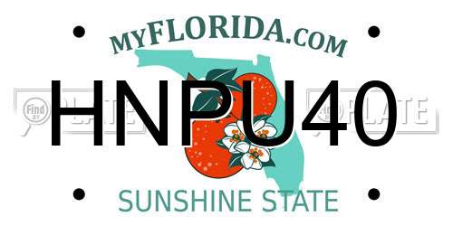 HNPU40 Florida License Plate
