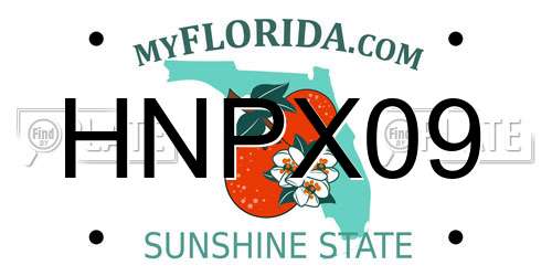 HNPX09 Florida License Plate