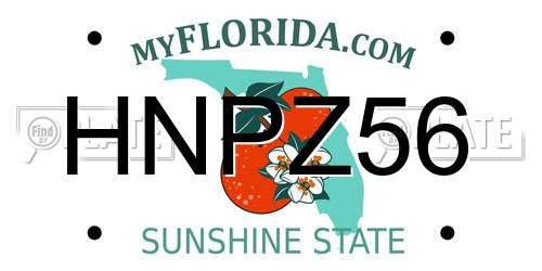 HNPZ56 Florida License Plate