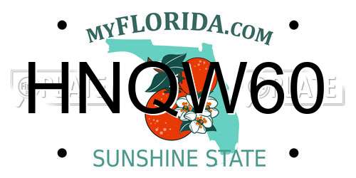 HNQW60 Florida License Plate
