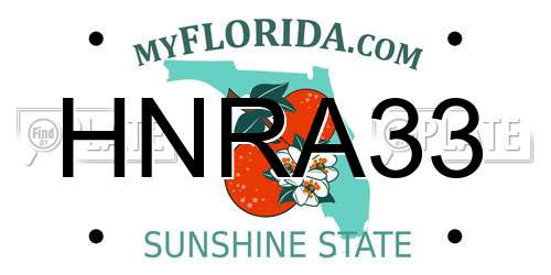 HNRA33 Florida License Plate