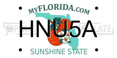 HNU5A Florida License Plate