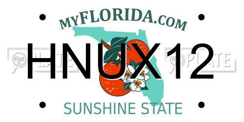 HNUX12 Florida License Plate
