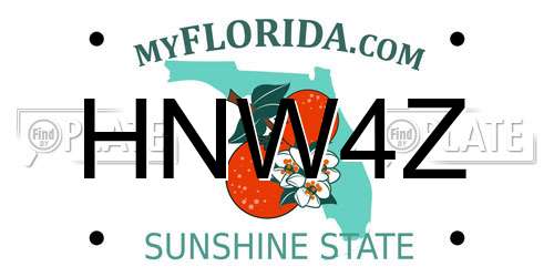 HNW4Z Florida License Plate