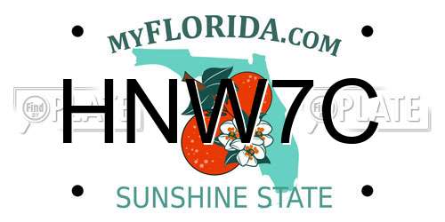 HNW7C Florida License Plate
