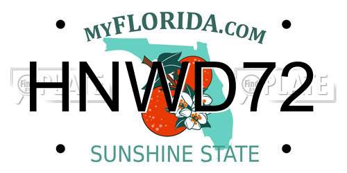 HNWD72 Florida License Plate