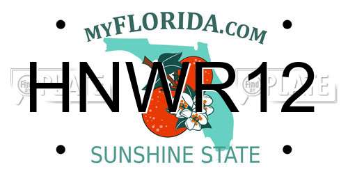 HNWR12 Florida License Plate