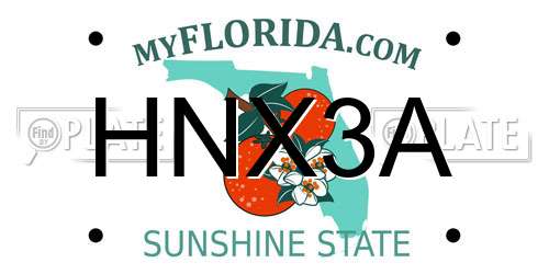 HNX3A Florida License Plate