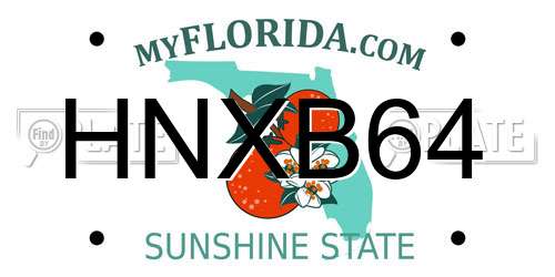 HNXB64 Florida License Plate