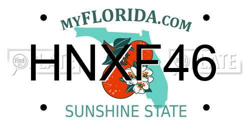 HNXF46 Florida License Plate