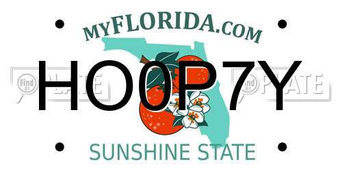 HO0P7Y Florida License Plate