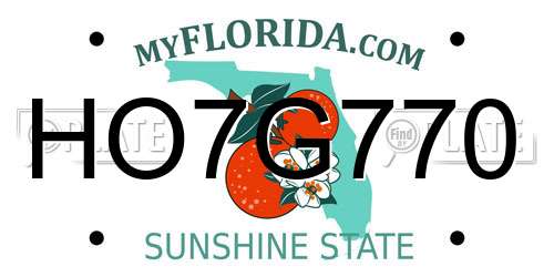 HO7G770 Florida License Plate