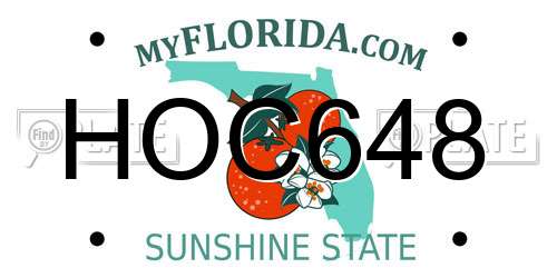 HOC648 Florida License Plate