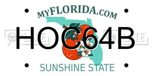 HOC64B Florida License Plate