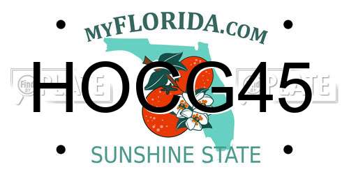HOCG45 Florida License Plate