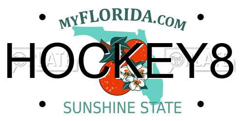HOCKEY8 Florida License Plate
