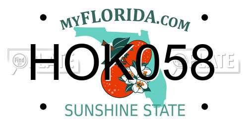 HOK058 Florida License Plate