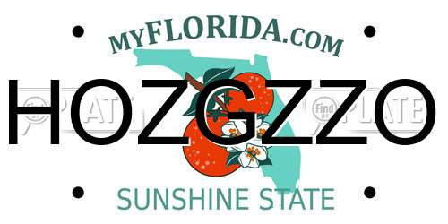 HOZGZZO Florida License Plate