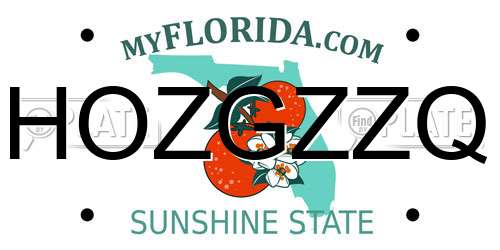HOZGZZQ Florida License Plate