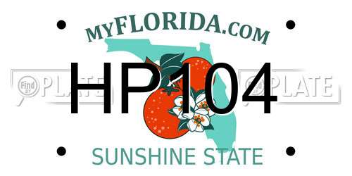 HP104 Florida License Plate