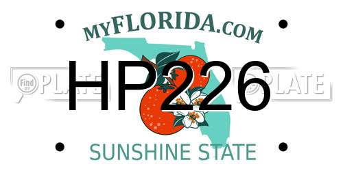 HP226 Florida License Plate