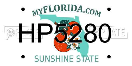 HP5280 Florida License Plate