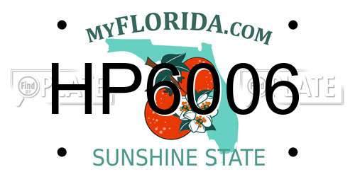 HP6006 Florida License Plate
