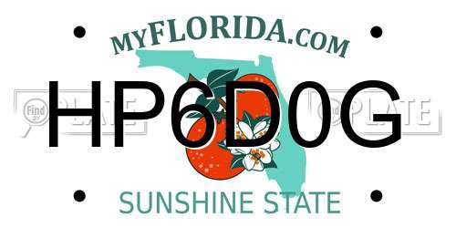 HP6D0G Florida License Plate