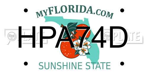 HPA74D Florida License Plate