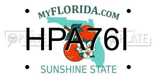 HPA76I Florida License Plate