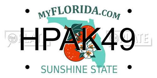 HPAK49 Florida License Plate