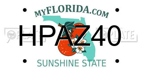 HPAZ40 Florida License Plate