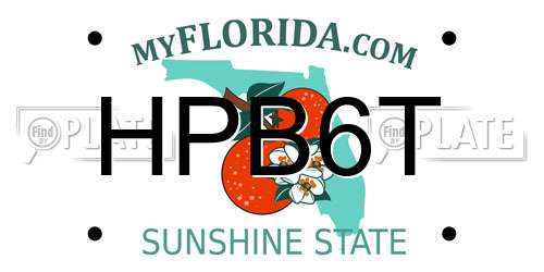 HPB6T Florida License Plate