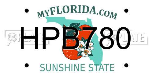 HPB780 Florida License Plate