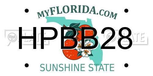 HPBB28 Florida License Plate