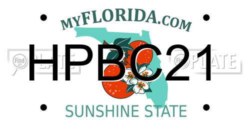 HPBC21 Florida License Plate